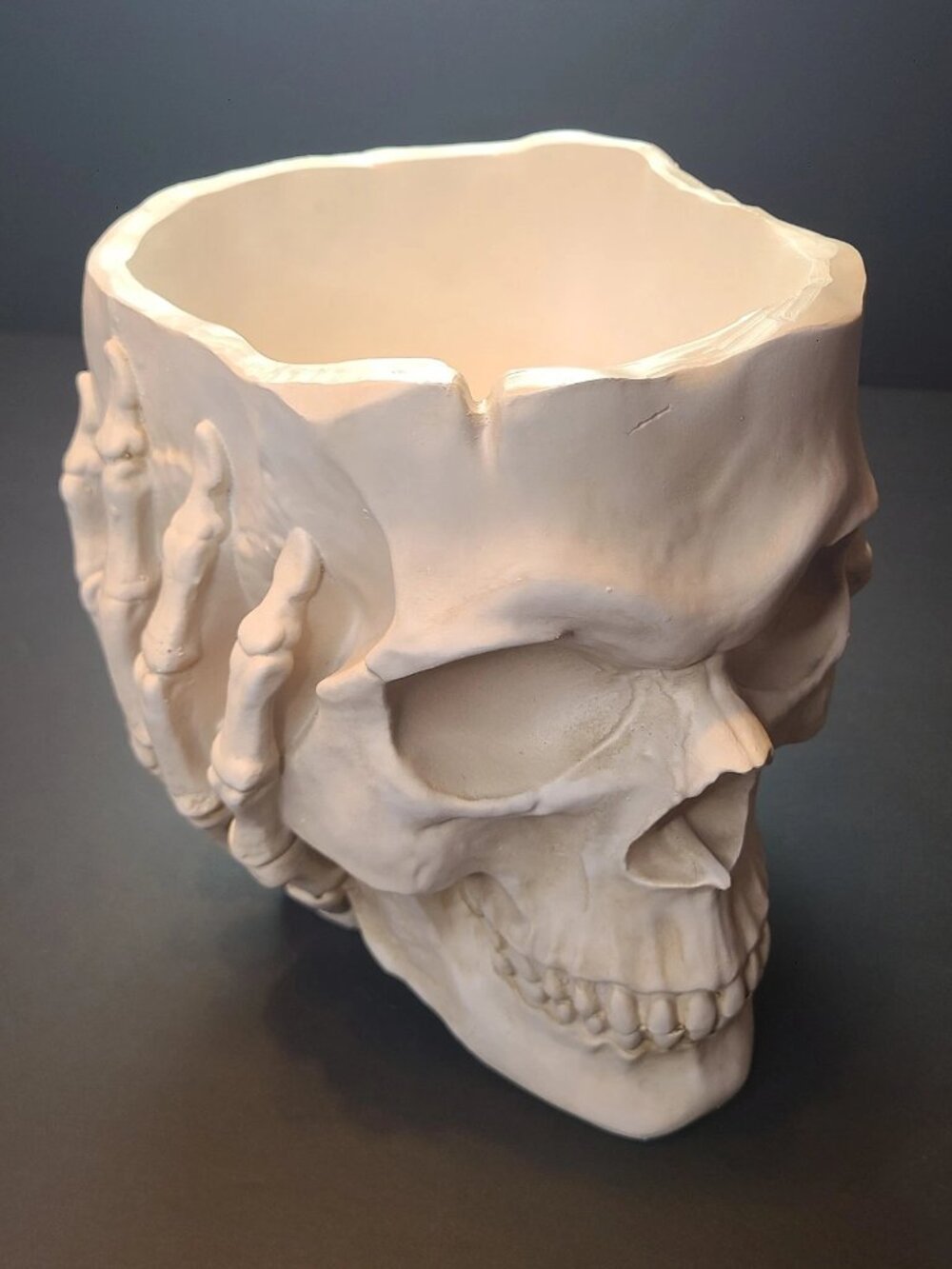 Large 9” Skull Bowl Catchall Key Dish Halloween Candy Holder Gothic Decor NEW 💀